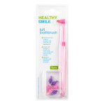 Healthy Smile Tuft монопучковая зубная щетка с дополнительными насадками 7 шт, Розовая